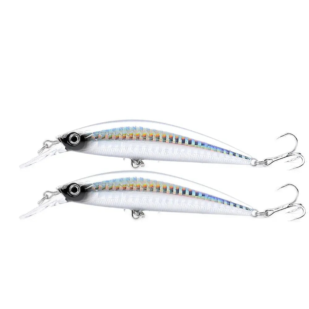 Two fishing lures on a white background