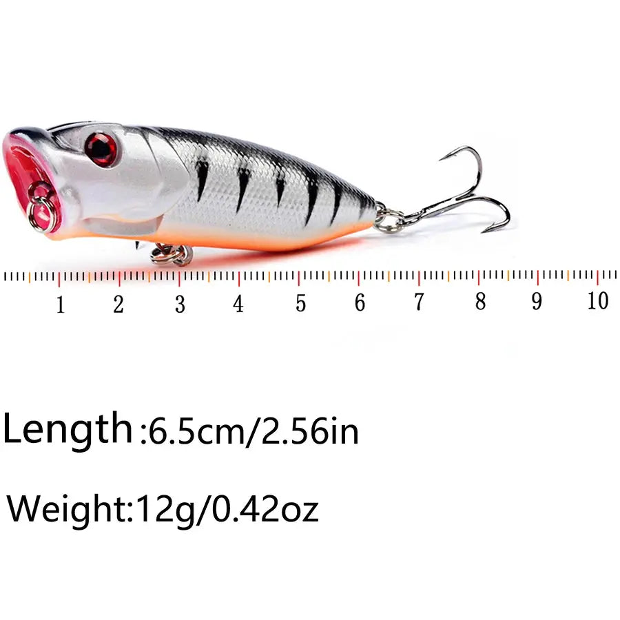 Fishing lure with measurement scale on a white background